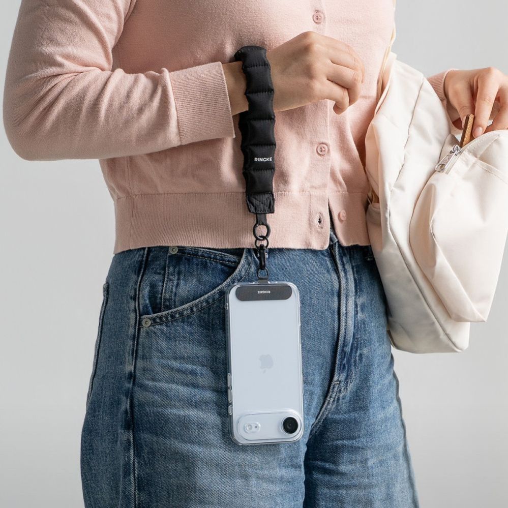 Other goods Ringke Ringke Holder & Puffer Hand Strap Phone Lanyard - Black