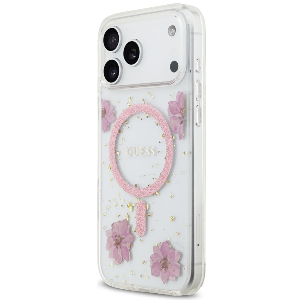 Other goods Guess Guess Resin Flowers Glitter MagSafe Case for iPhone 17 Pro Max - Pink