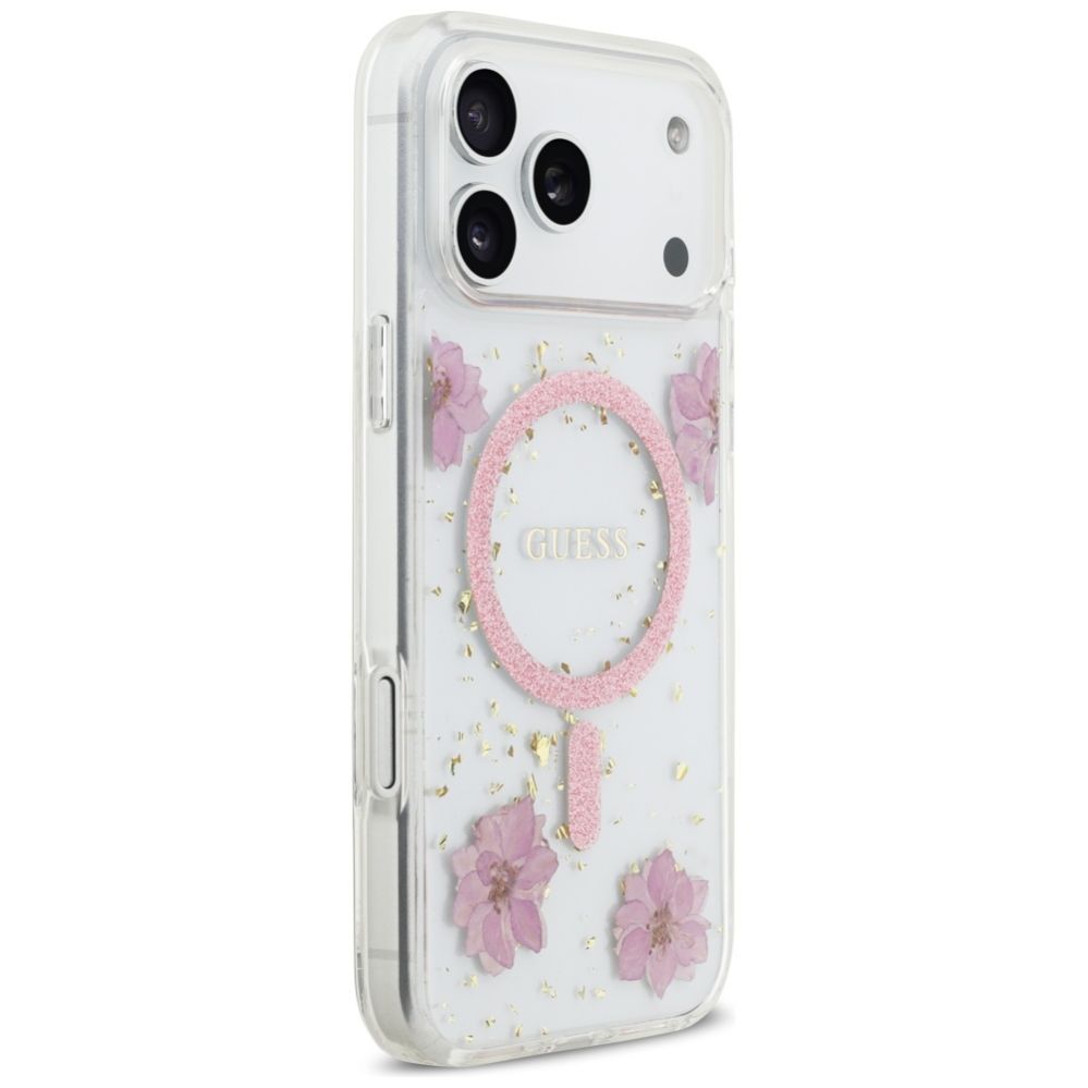 Other goods Guess Guess Resin Flowers Glitter MagSafe Case for iPhone 17 Pro Max - Pink