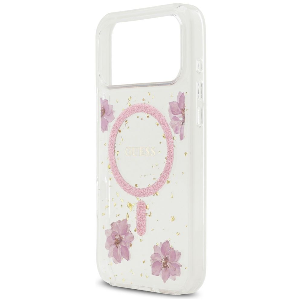 Other goods Guess Guess Resin Flowers Glitter MagSafe Case for iPhone 17 Pro Max - Pink