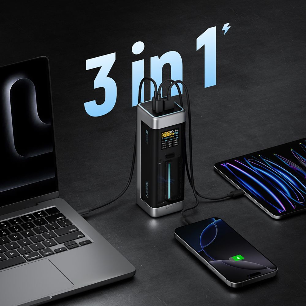 Power bank Cuktech Powerbank Cuktech CUK00P23GLBK 210W 25000mAh Power Bank 2 x USB-C 1 x USB-A - Black
