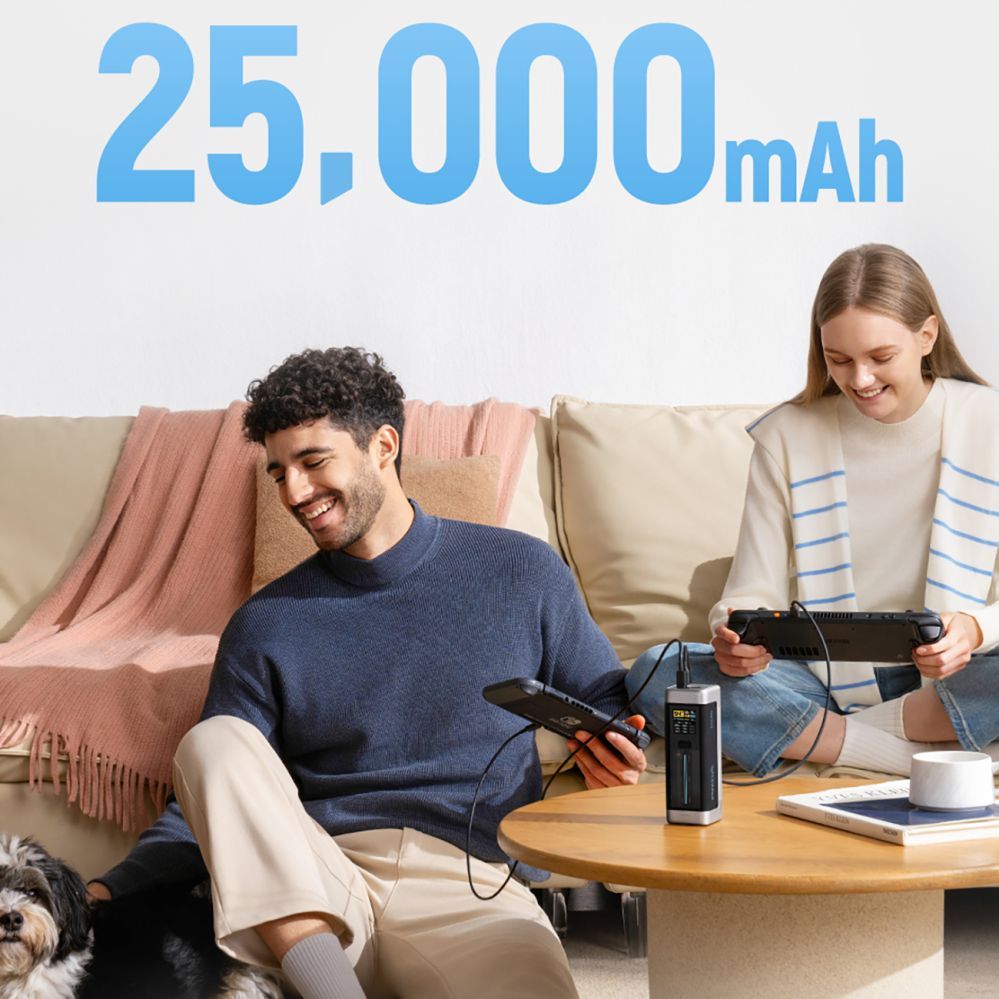 Power bank Cuktech Powerbank Cuktech CUK00P23GLBK 210W 25000mAh Power Bank 2 x USB-C 1 x USB-A - Black