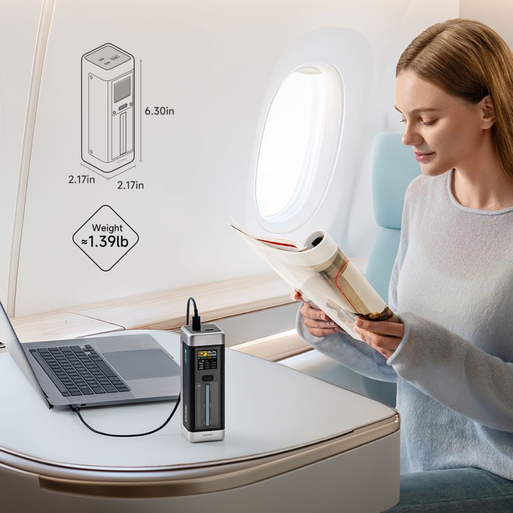 Power bank Cuktech Powerbank Cuktech CUK00P23GLBK 210W 25000mAh Power Bank 2 x USB-C 1 x USB-A - Black