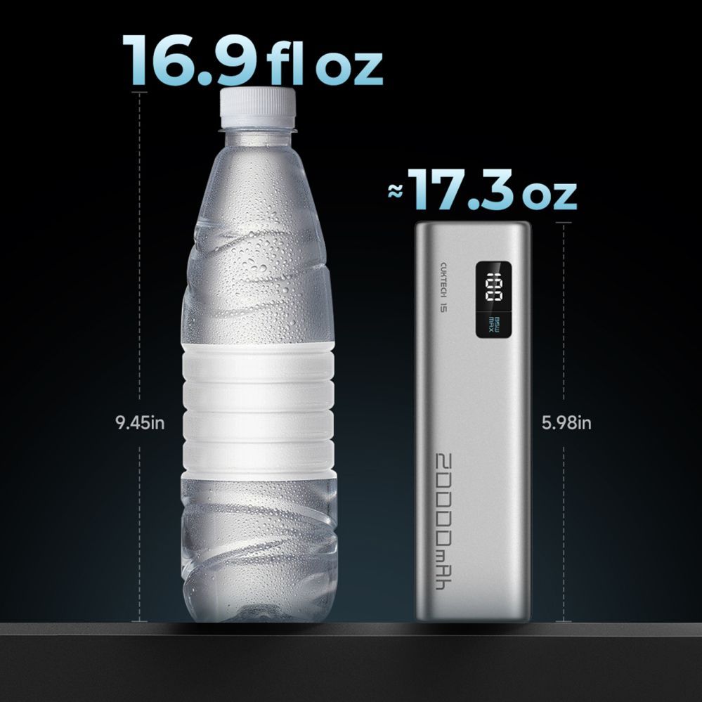 Väline aku Cuktech Powerbank Cuktech CUKP200XGLGR 100W 20000mAh 2 x USB-C 1 x USB-A - gray