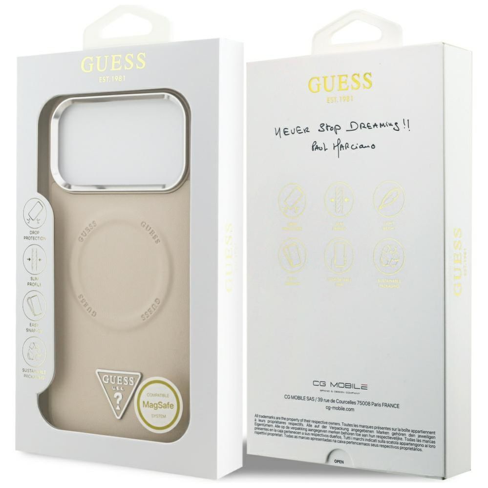 Другие товары Guess Guess Triangle Logo MagSafe Case for iPhone 17 Pro - Beige