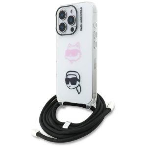 Kitos prekės Karl Lagerfeld  Karl Lagerfeld IML Crossbody Karl&Choupette Head Case for iPhone 16 Pro Max - White 