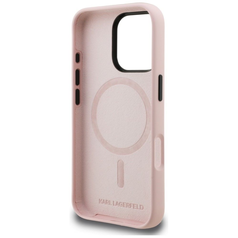 Kitos prekės Karl Lagerfeld Karl Lagerfeld Silicone Karl Sketch MagSafe Case for iPhone 16 Pro - Pink