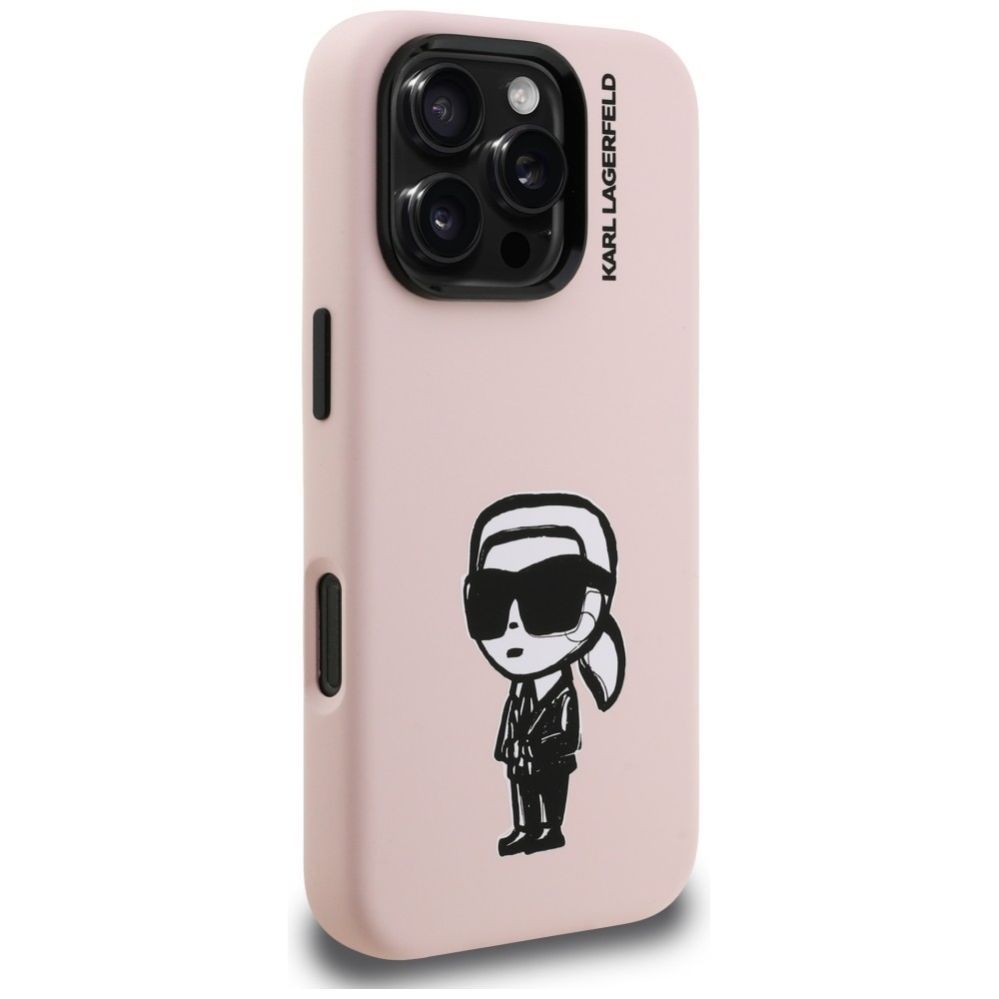 Kitos prekės Karl Lagerfeld Karl Lagerfeld Silicone Karl Sketch MagSafe Case for iPhone 16 Pro - Pink