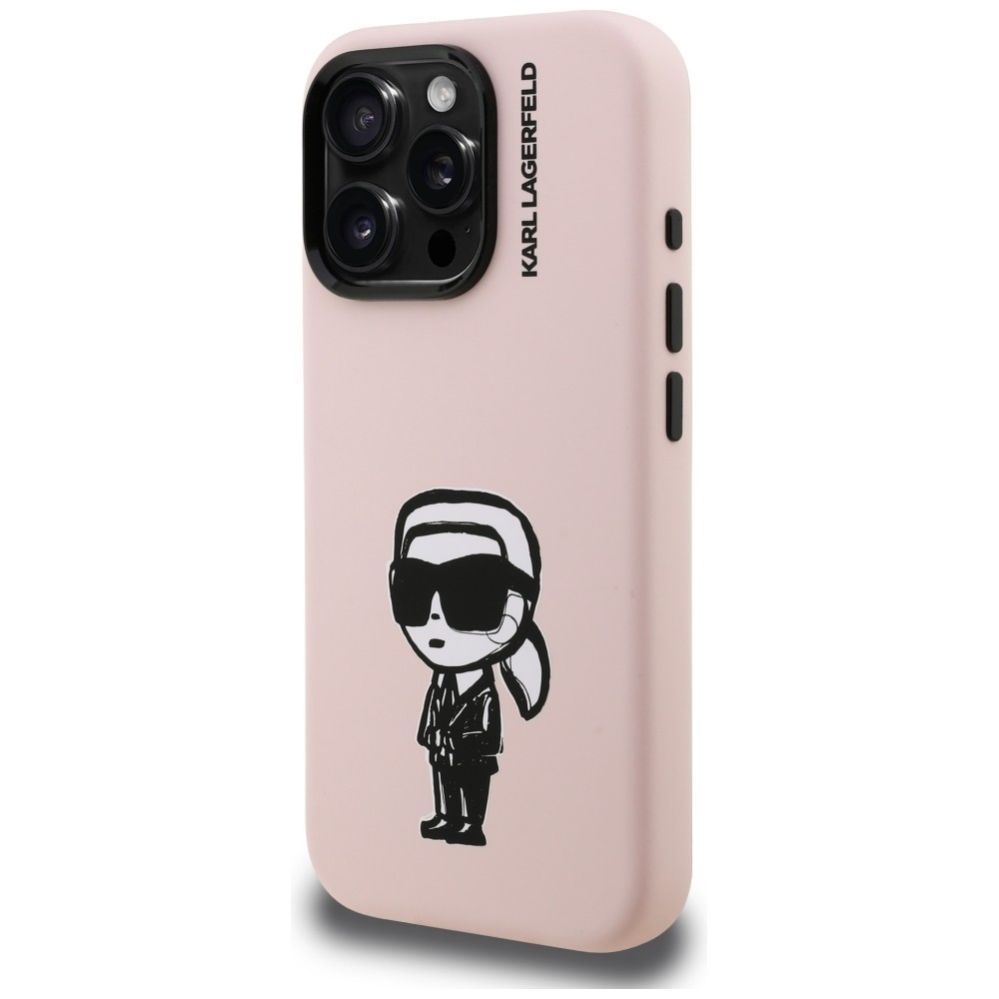 Kitos prekės Karl Lagerfeld Karl Lagerfeld Silicone Karl Sketch MagSafe Case for iPhone 16 Pro - Pink