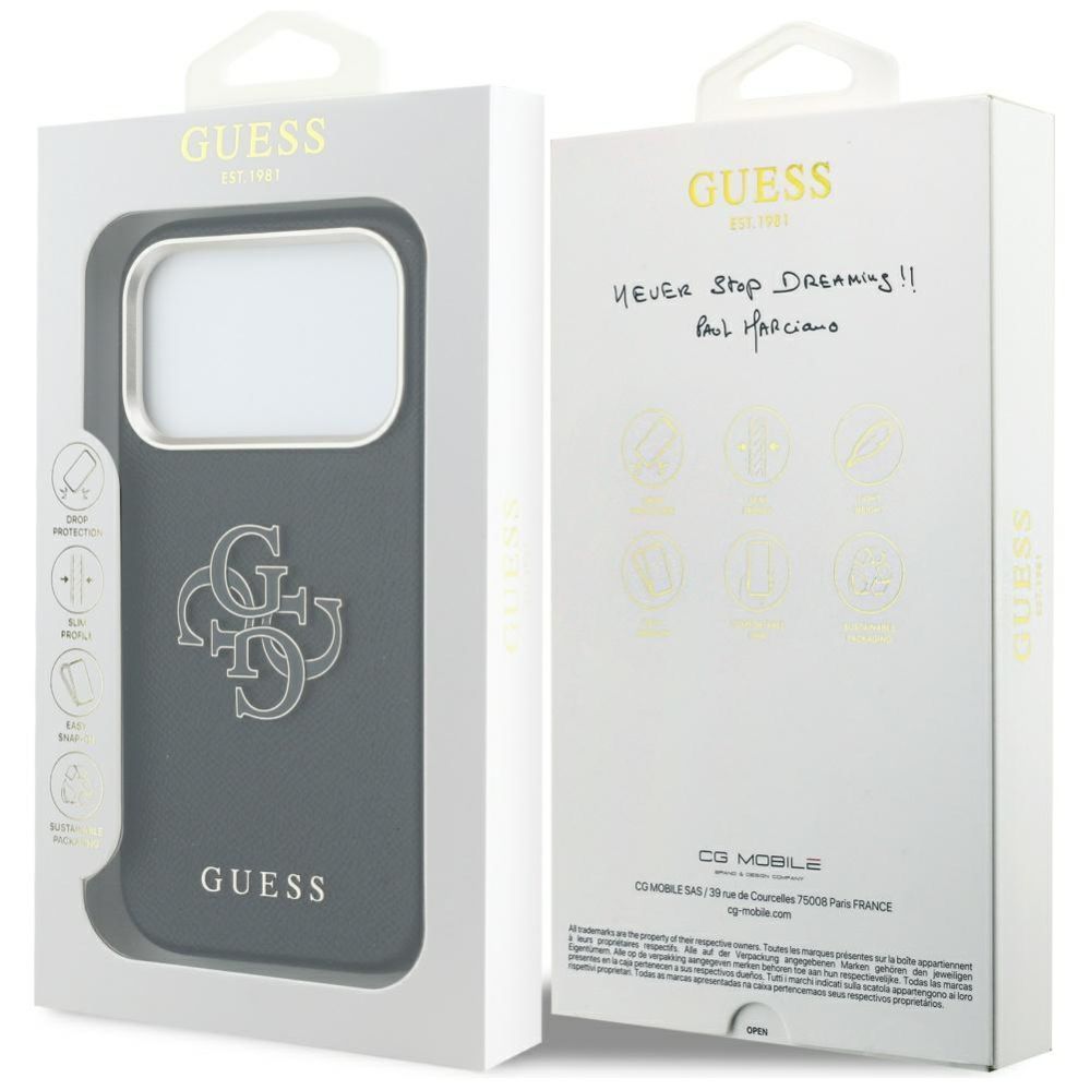 Kitos prekės Guess Guess FW Resin Logo Case for iPhone 17 Pro Max - Black