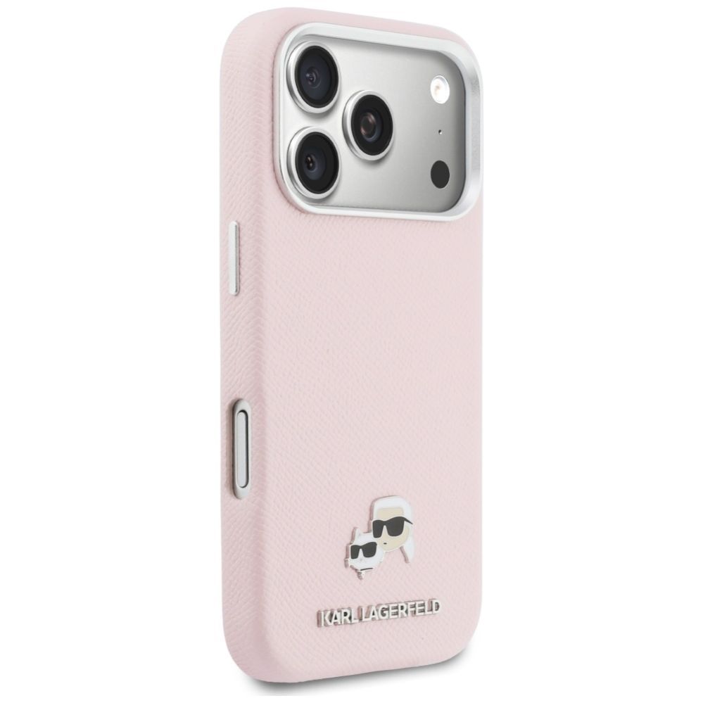 Другие товары Karl Lagerfeld Karl Lagerfeld Karl & Choupette Head Pins Saffiano MagSafe Case for iPhone 17 Pro Max - Pink