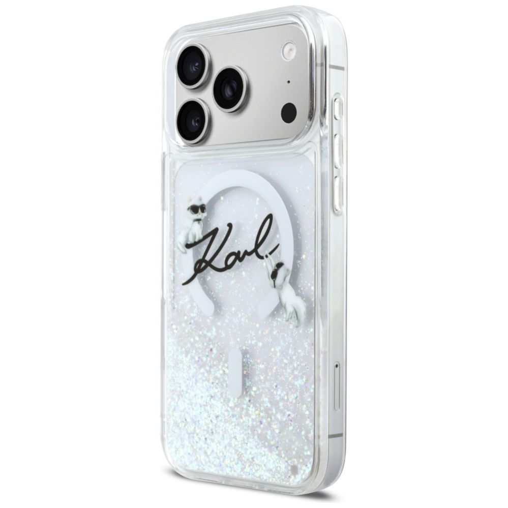 Other goods Karl Lagerfeld Karl Lagerfeld Liquid Glitter Karl Script Logo MagSafe Case for iPhone 17 Pro Max - Clear