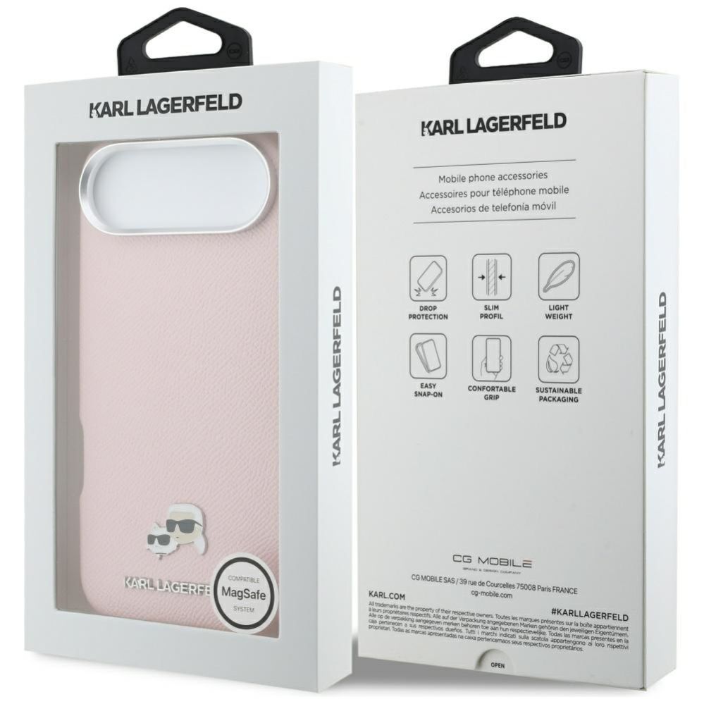 Другие товары Karl Lagerfeld Karl Lagerfeld Karl & Choupette Head Pins Saffiano MagSafe iPhone Air Case - Pink