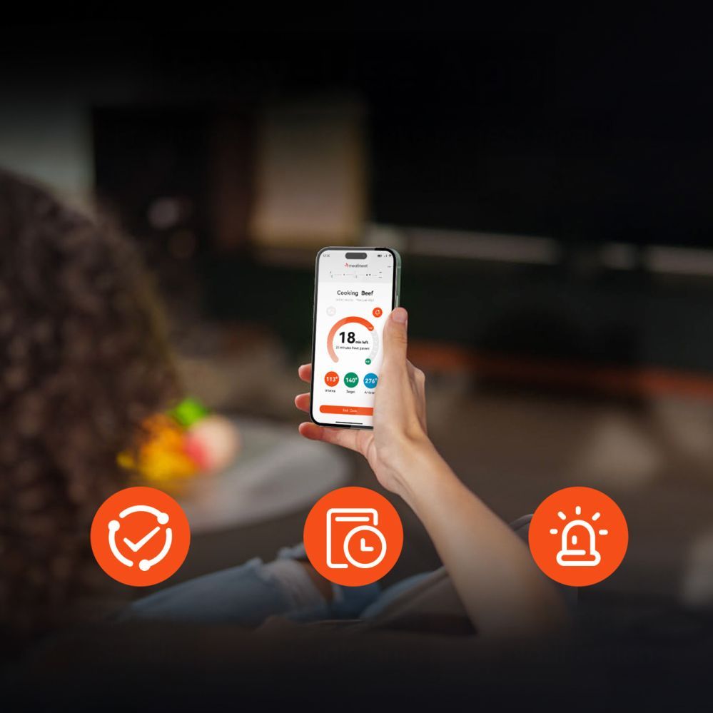 Nutikas seade Metapen Meatmeet Pro Smart Kitchen Thermometer with Bluetooth App, Grill, Oven, Smoker - Black