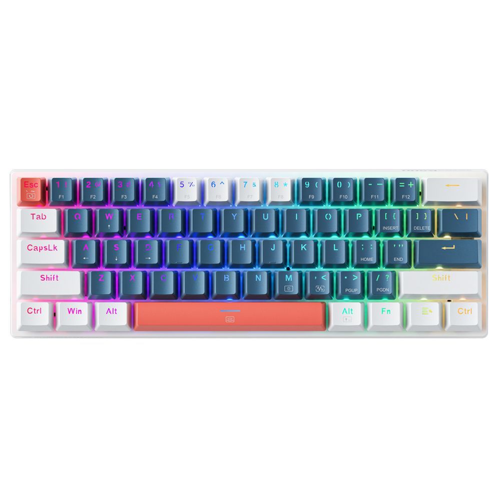 Arvuti klaviatuur Machenike Machenike K500-B61 Wired Mechanical Gaming Keyboard with Backlight Brown Switch - Blue and White