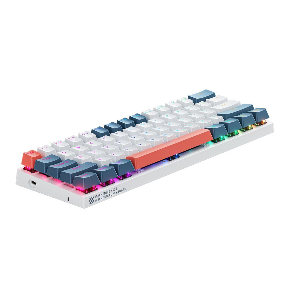 Arvuti klaviatuur Machenike Machenike K500-B61 Wired Mechanical Gaming Keyboard with Backlight, Red Switch - White and Blue