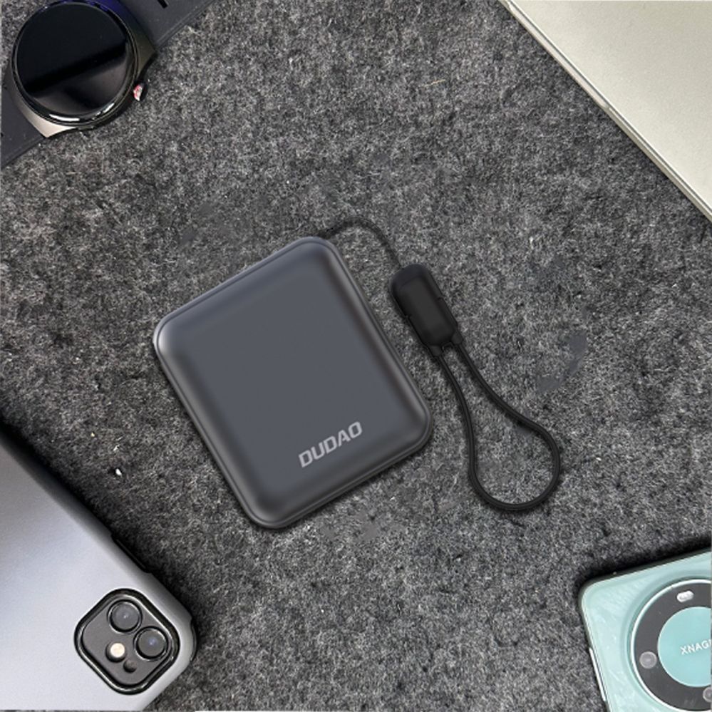 Väline aku Dudao Dudao K22+ Ultra-Compact Power Bank 10000mAh 22.5W USB-C with Pendant/Cable - Gray