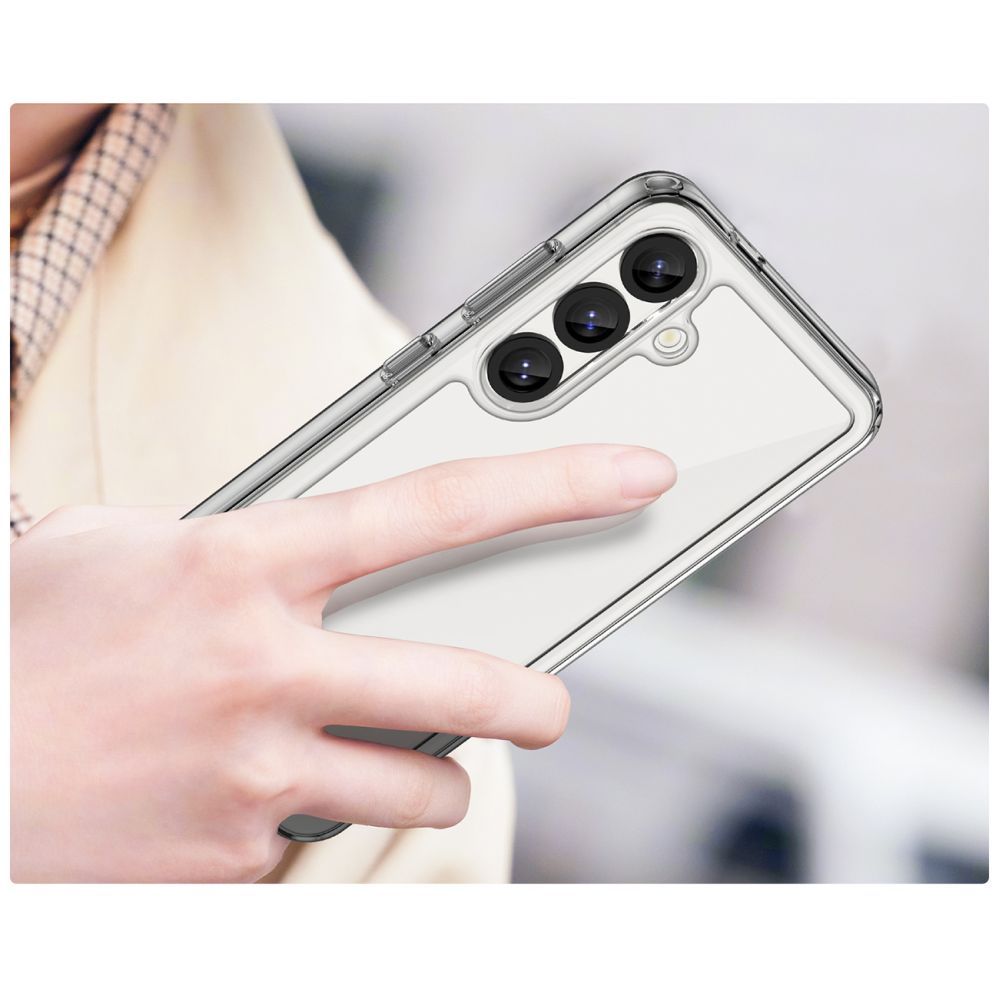 Kitos prekės Hurtel Outer Space Case with Gel Frame for Samsung Galaxy S25 - Clear Black