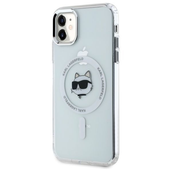 Muud kaubad Karl Lagerfeld Karl Lagerfeld IML Metal Choupette Head MagSafe iPhone 11 Case - White