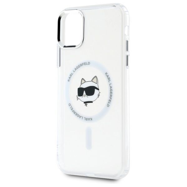 Muud kaubad Karl Lagerfeld Karl Lagerfeld IML Metal Choupette Head MagSafe iPhone 11 Case - White