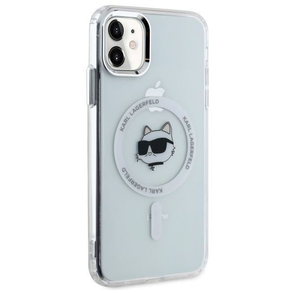 Muud kaubad Karl Lagerfeld Karl Lagerfeld IML Metal Choupette Head MagSafe iPhone 11 Case - White