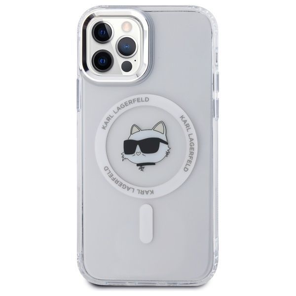 Muud kaubad Karl Lagerfeld Karl Lagerfeld IML Metal Choupette Head MagSafe iPhone 12 Case - White