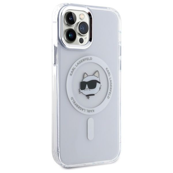 Muud kaubad Karl Lagerfeld Karl Lagerfeld IML Metal Choupette Head MagSafe iPhone 12 Case - White
