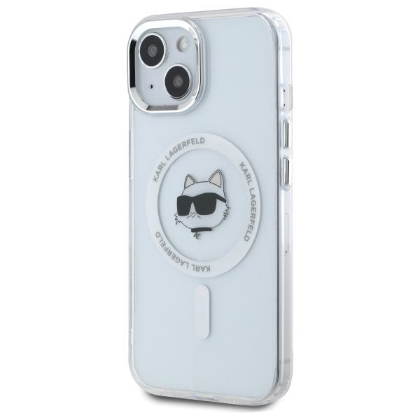 Muud kaubad Karl Lagerfeld Karl Lagerfeld IML Metal Choupette Head MagSafe iPhone 15 Plus Case - White