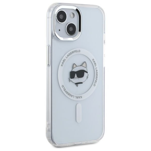 Muud kaubad Karl Lagerfeld Karl Lagerfeld IML Metal Choupette Head MagSafe iPhone 15 Plus Case - White
