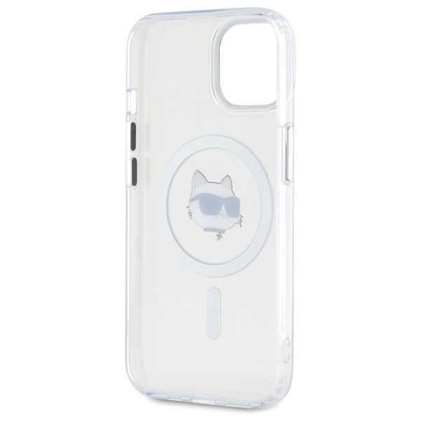 Muud kaubad Karl Lagerfeld Karl Lagerfeld IML Metal Choupette Head MagSafe iPhone 15 Plus Case - White