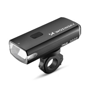 Elektrisõidukite lisavarustus Wozinsky  Wozinsky Front Bike Light + USB-C Cable (3000 lm) - Black 