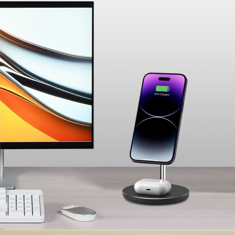 Другие товары Tech-Protect Tech-Protect QI15W-A39 2in1 MagSafe Charging Station - Black