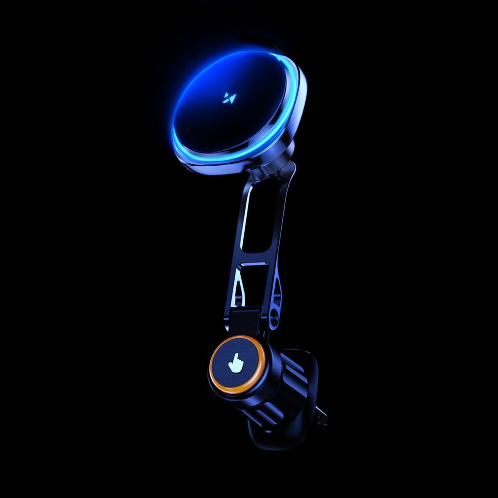 Ümbrised Wozinsky Wozinsky WCT5-6S2Y Car Holder with Qi/MagSafe 15W Wireless Charger and Air Vent Fan - Black