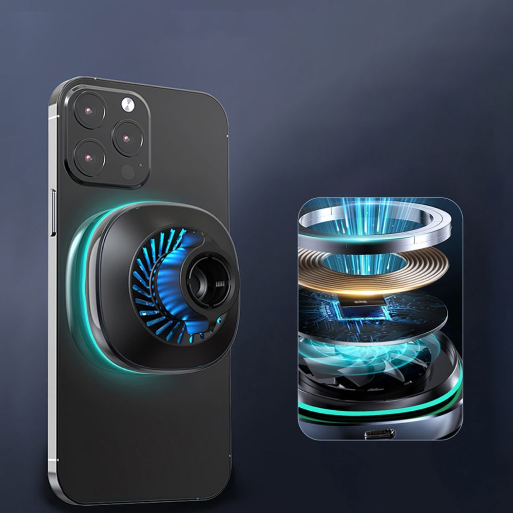 Ümbrised Wozinsky Wozinsky WCT5-6S2Y Car Holder with Qi/MagSafe 15W Wireless Charger and Air Vent Fan - Black