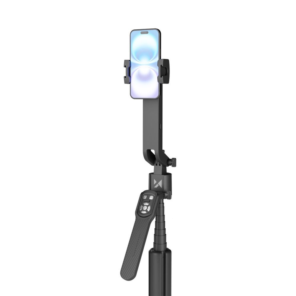 Foto un video aksesuārs Wozinsky Wozinsky WST-360YS Selfie Stick with Tripod Function with 360° AI Auto Face Tracking Gesture Control - Black