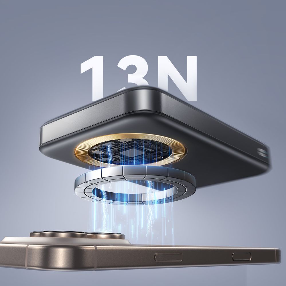 Väline aku Joyroom Joyroom JR-PBM12 Power Bank 10000mAh 22.5W MagSafe Compatible, 15W Wireless Charging, with Ring Base - Black