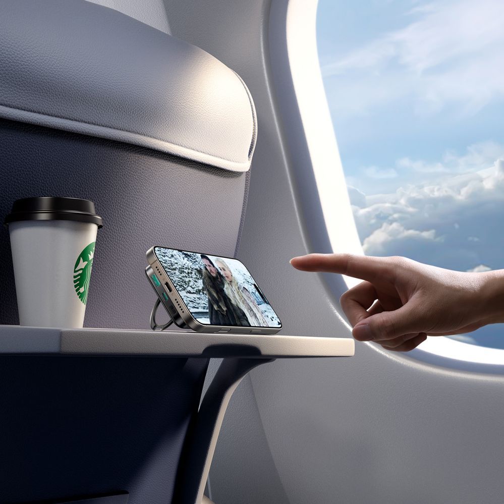 Väline aku Joyroom Joyroom JR-PBM12 Power Bank 10000mAh 22.5W MagSafe Compatible, 15W Wireless Charging, with Ring Base - Black