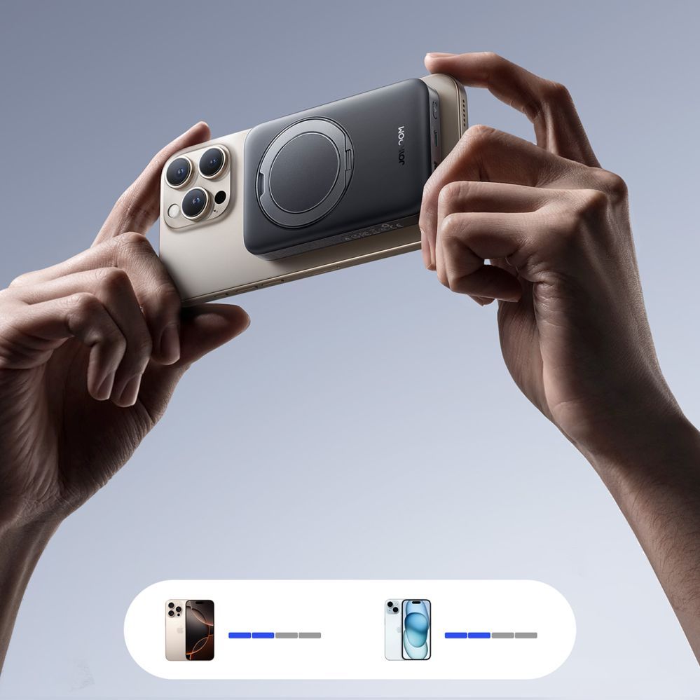 Väline aku Joyroom Joyroom JR-PBM12 Power Bank 10000mAh 22.5W MagSafe Compatible, 15W Wireless Charging, with Ring Base - Black