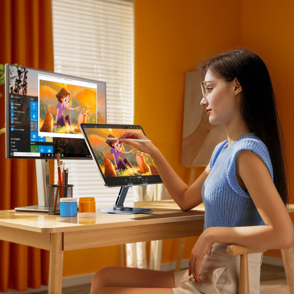 Other Wozinsky Wozinsky WRS-DSY84SS 360° Rotating Aluminum Tablet Stand - Gray