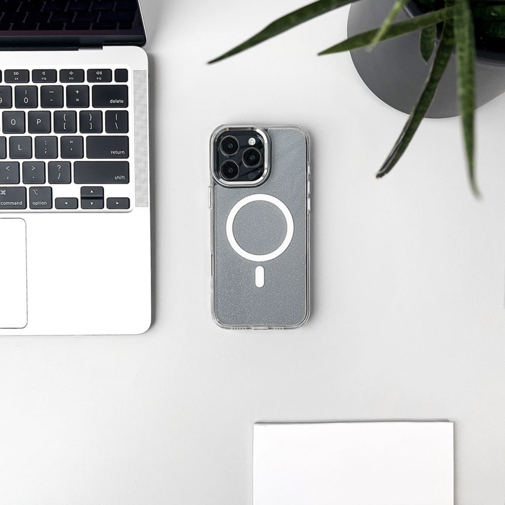 Nugarėlės dėklai Hurtel Glitter Case with MagSafe for Samsung Galaxy A26 5G - White