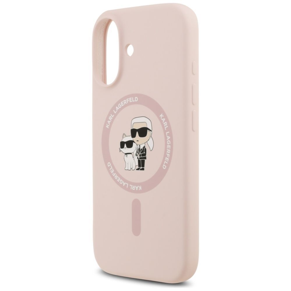 Kitos prekės Karl Lagerfeld Karl Lagerfeld Silicone Karl&Choupette Ring MagSafe Case for iPhone 17 - Pink