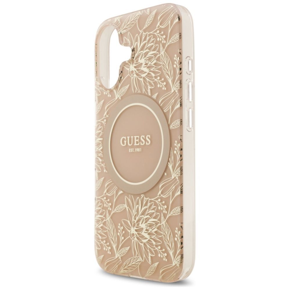 Muud kaubad Guess Guess IML Flowers Electro Pearl Strap MagSafe Case for iPhone 17 - Pink