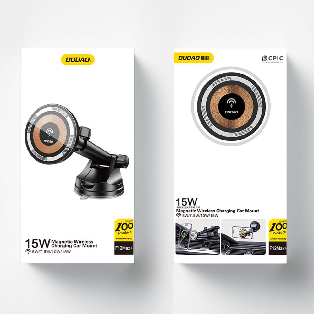 Automaatne hoidja Dudao Magnetic holder with MagSafe inductive charger for cockpit/air vent 15W Dudao F12MAX+ - black