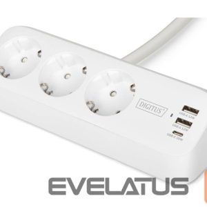 Switches and sockets Digitus  3-way office socket strip with 2x USB-A and 1x USB-C connections | DA-70626 