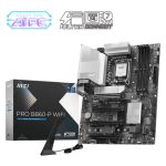 Motherboard for Intel processors MSI  Mainboard||Intel B860 Express|LGA1851|ATX|Memory DDR5|Memory slots 4|2xPCI-Express 4.0 1x|1xPCI-Express 4.0 4x	|1xPCI-Express 5.0 16x|3xM.2|1xHDMI|1xDisplayPort|8xUSB 2.0|2xUSB 3.2|1xUSB-C|1xRJ45|3xAudio port|1xThunderbolt|PROB860-PWIFI 