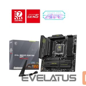 AMD protsessori emaplaat MSI  Mainboard||AMD B850|SAM5|Micro-ATX|Memory DDR5|Memory slots 4|1xPCI-Express 4.0 4x	|1xPCI-Express 4.0 8x|1xPCI-Express 4.0 16x|1xPCI-Express 5.0 16x|3xM.2|1xHDMI|3xUSB 2.0|4xUSB 3.2|2xUSB-C|1xOptical S/PDIF|1xRJ45|2xAudio port|MAGB850MMORTARWIFI 