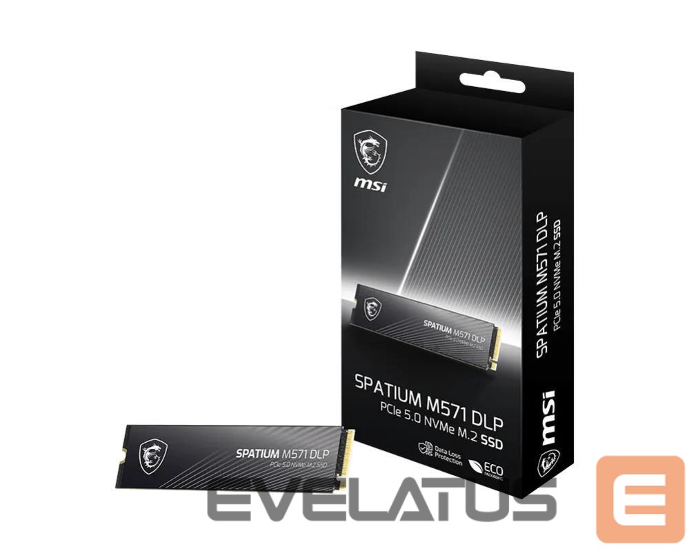 Kõvaketas SSD MSI SSD||1400xTBW rating|MTBF 1500000 h|Read speed 14500 MB/s|Write speed 11000 MB/s|NVMe Yes|PCI Express 5.0|M.2|2000 GB|SPATIUM M571 DLP PCIe 5.0 NVMe M.2|S78-440Q1K0-P83