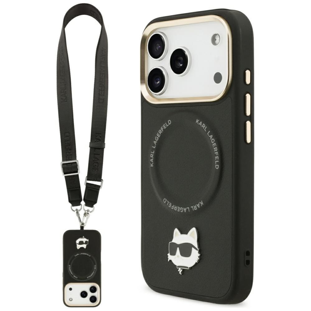 Other goods Karl Lagerfeld Karl Lagerfeld Big Strap Choupette Metal Logo MagSafe Case for iPhone 17 Pro Max - Black
