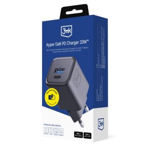 Muud kaubad 3MK  3mk Hyper Charger PD 33W GaN QC4+ PPS AFC FCP SCP 1A1C Wall Charger - Black 
