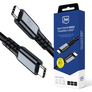 Muud kaubad 3MK  3mk Hyper Cable N-SERIES Thunderbolt 4 USB-C / USB-C 1m 48V/5A 40Gb/s 240W 8K60Hz - black 
